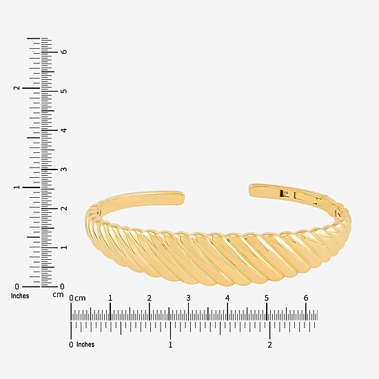 Silver Addiction Womens 14K Gold Over Silver Cuff Bracelet