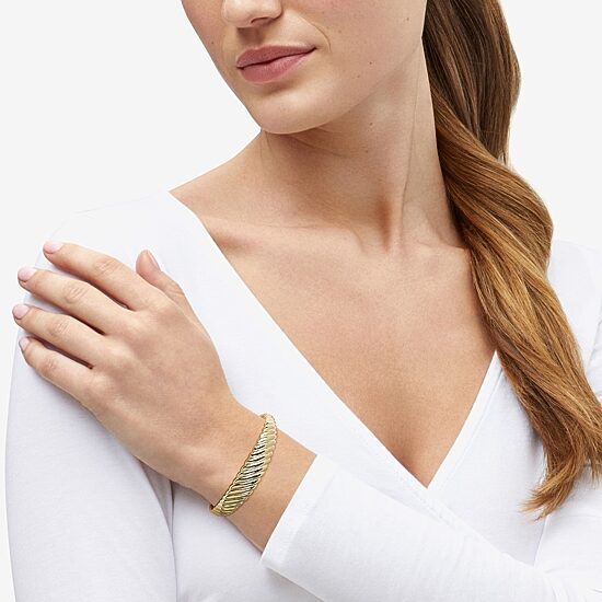 Silver Addiction Womens 14K Gold Over Silver Cuff Bracelet