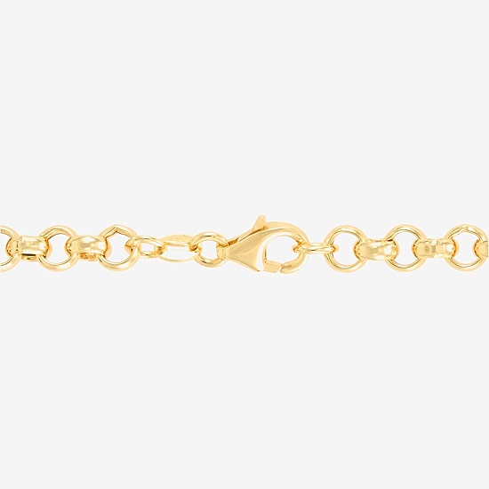 Silver Addiction Womens 14K Gold Over Silver Heart Charm Bracelet