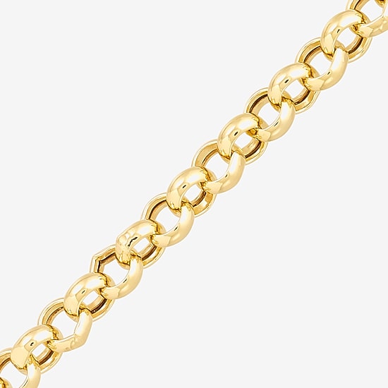 Silver Addiction Womens 14K Gold Over Silver Heart Charm Bracelet