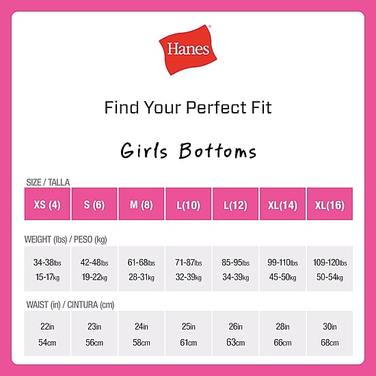 Hanes Little & Big Kid Girls 12 Pack Briefs Gubr12