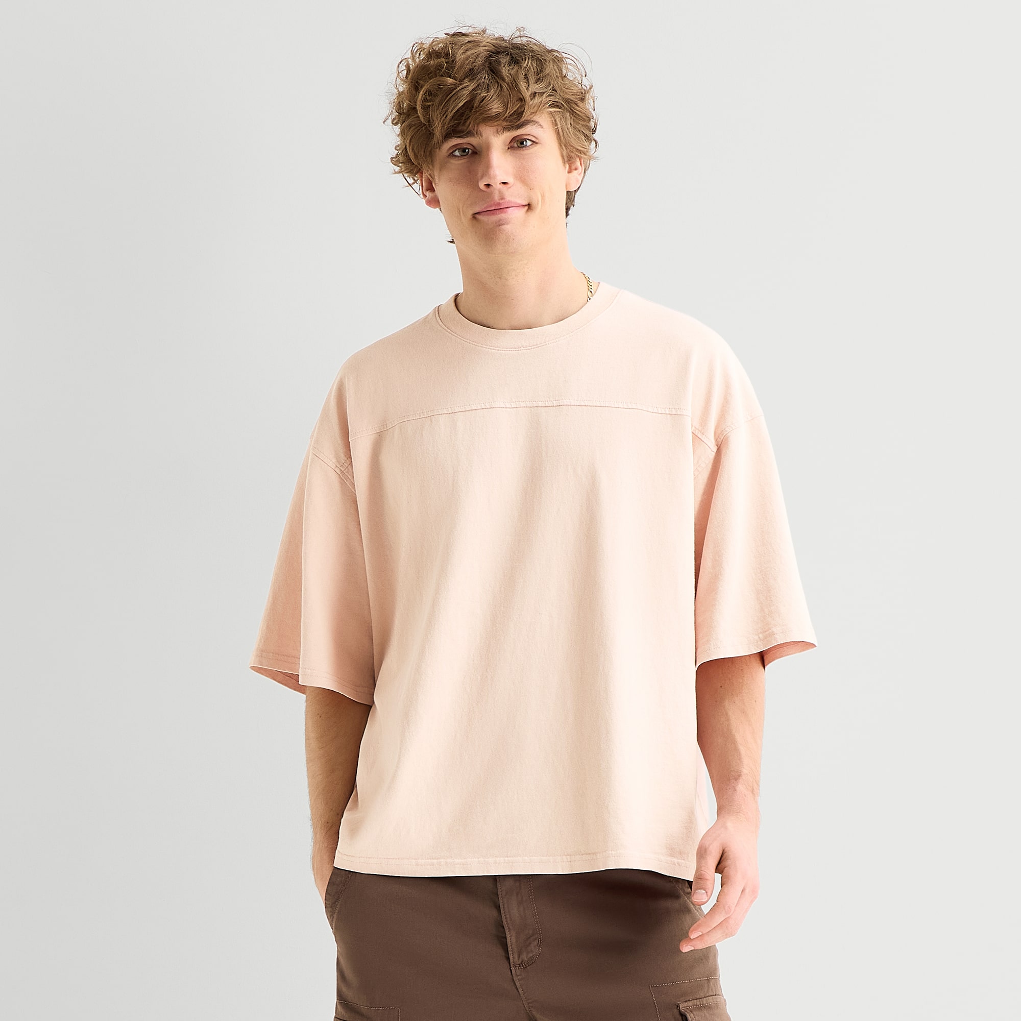 Arizona Oversized Boxy Fit Mens Crew Neck Short Sleeve T-Shirt