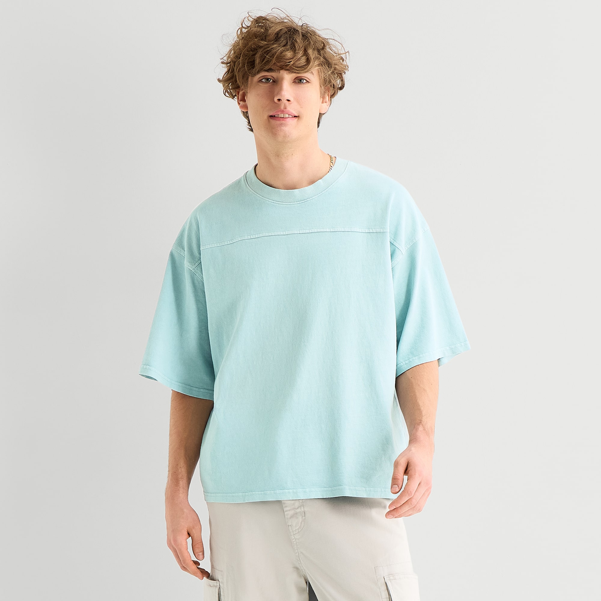 Arizona Oversized Boxy Fit Mens Crew Neck Short Sleeve T-Shirt