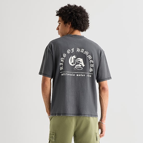 Arizona Mens Crew Neck Short Sleeve Boxy Fit Graphic T-Shirt