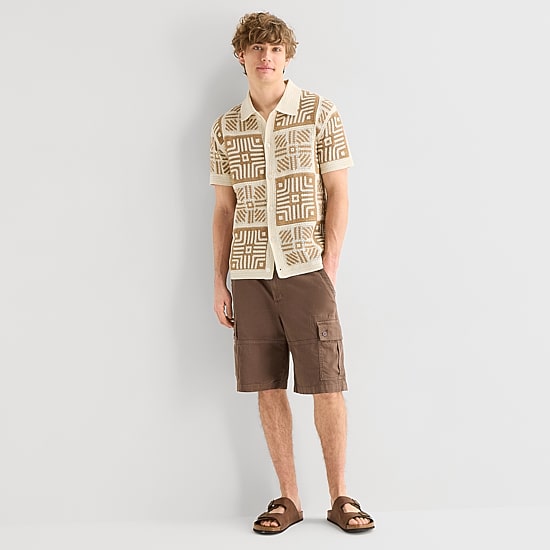 Arizona Mens Short Sleeve Button Polo Sweater