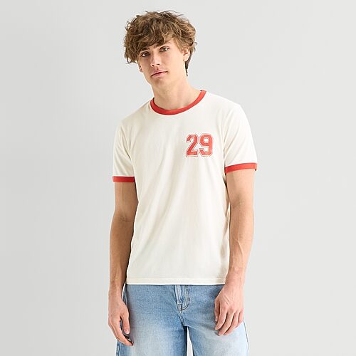 Arizona Mens Crew Neck Short Sleeve Slim Fit Graphic T-shirt In Sand