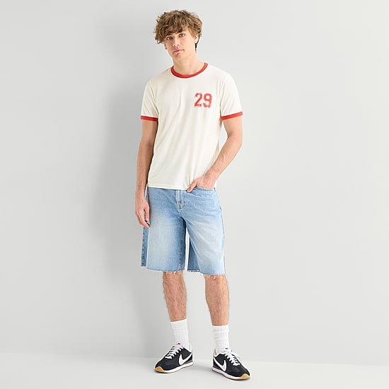 Arizona Mens Crew Neck Short Sleeve Slim Fit Graphic T-Shirt