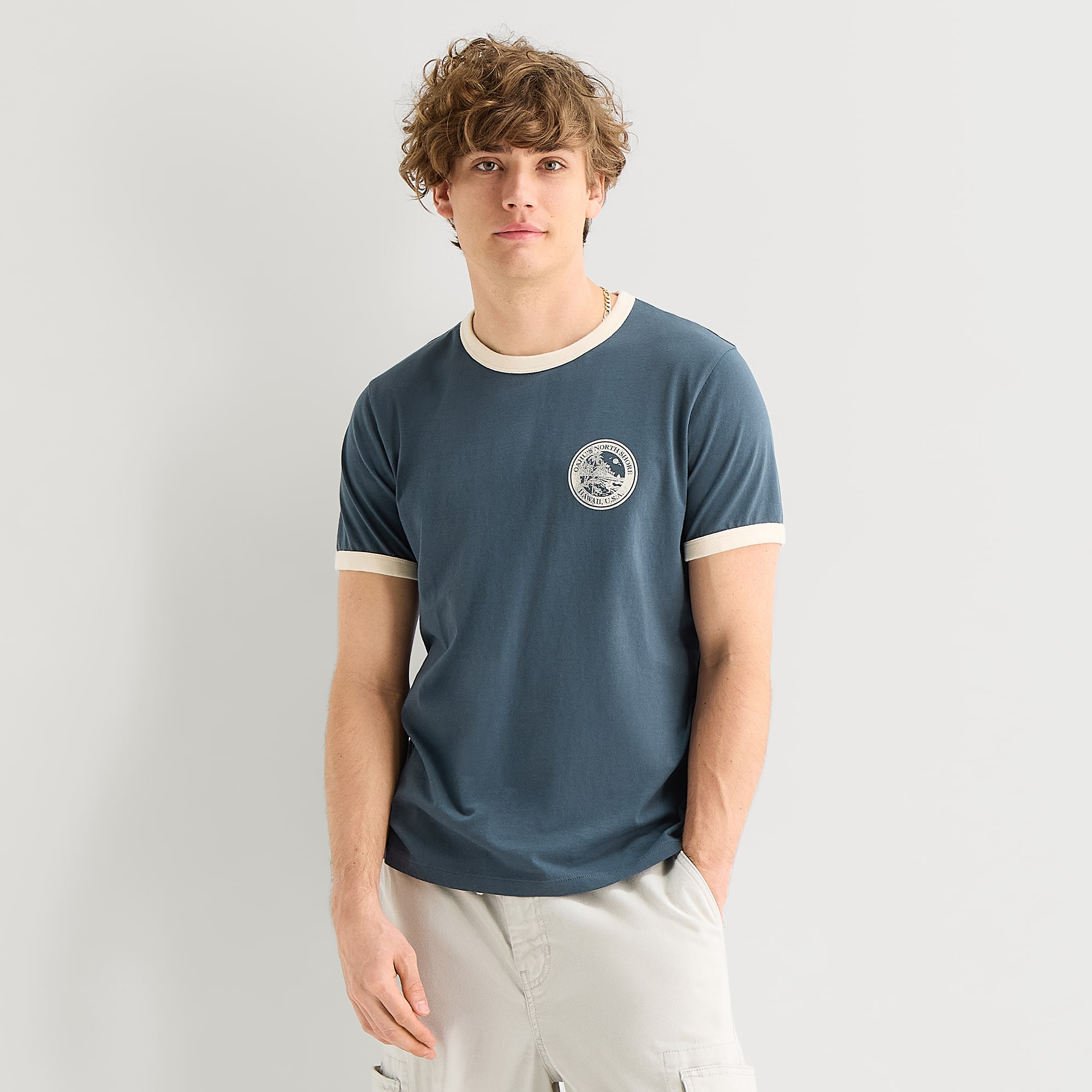 Arizona Slim Fit Mens Crew Neck Short Sleeve Graphic T-Shirt