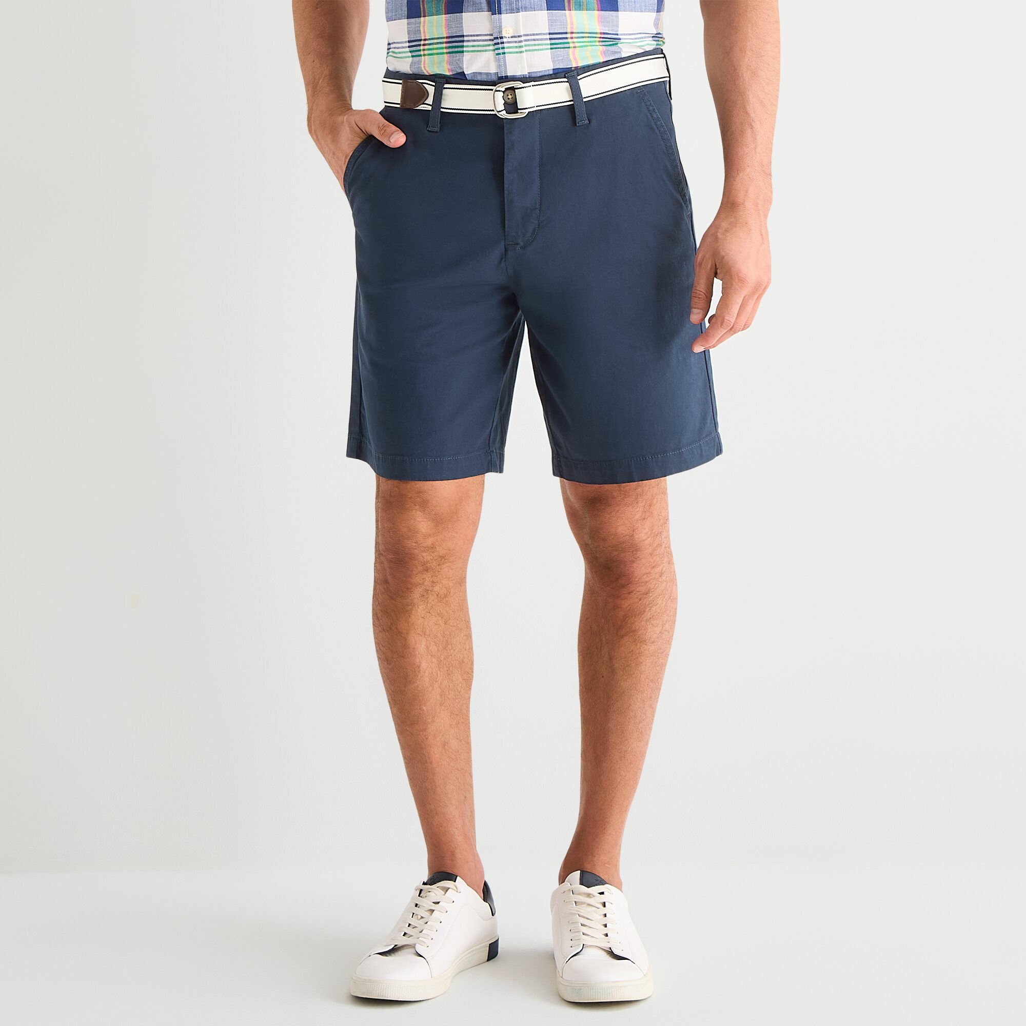 U.S. Polo Assn. Belted Flat Front Mens 9" Stretch Fabric Chino Short