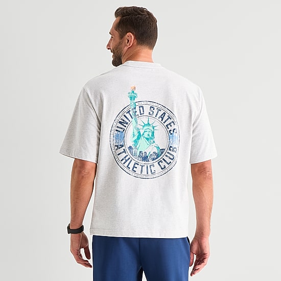 Xersion Mens Round Neck Short Sleeve Regular Fit Graphic T-Shirt