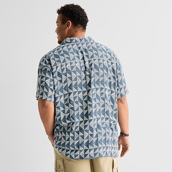 Arizona Mens Short Sleeve Classic Fit Big and Tall Button-Down Shirt