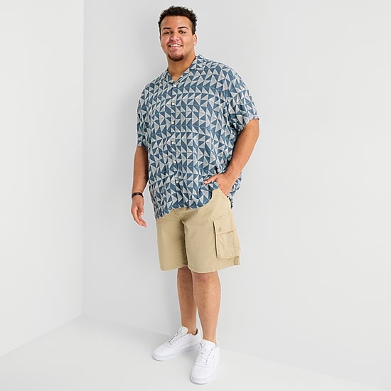 Arizona Mens Short Sleeve Classic Fit Big and Tall Button-Down Shirt