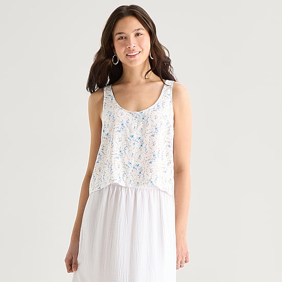 Hurley Womens Juniors Scoop Neck Sleeveless Tank Top