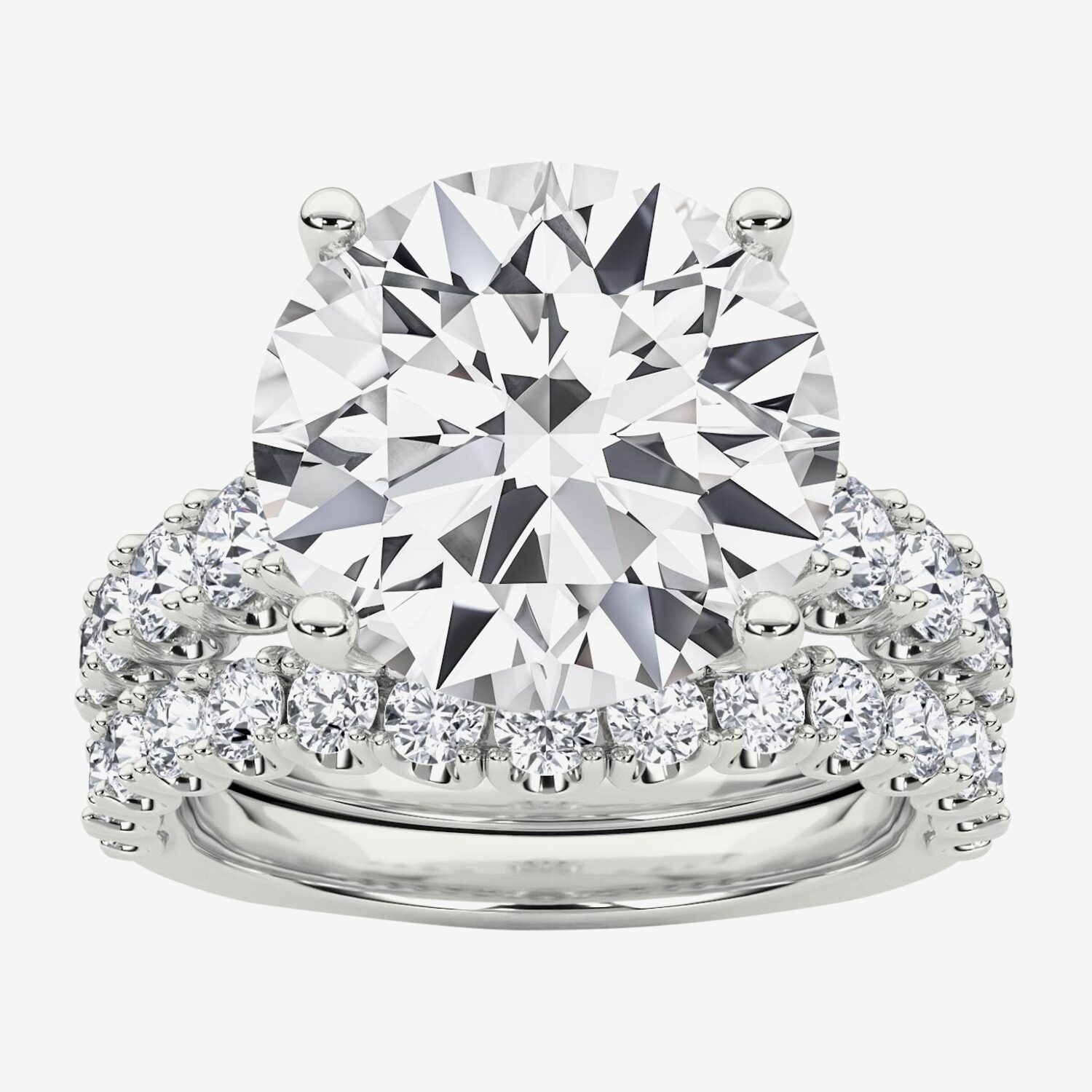 Grown Gorgeous (F / Vs2) Womens / Ct. T.W. Lab White Diamond 14K Gold Round Side Stone Bridal Set