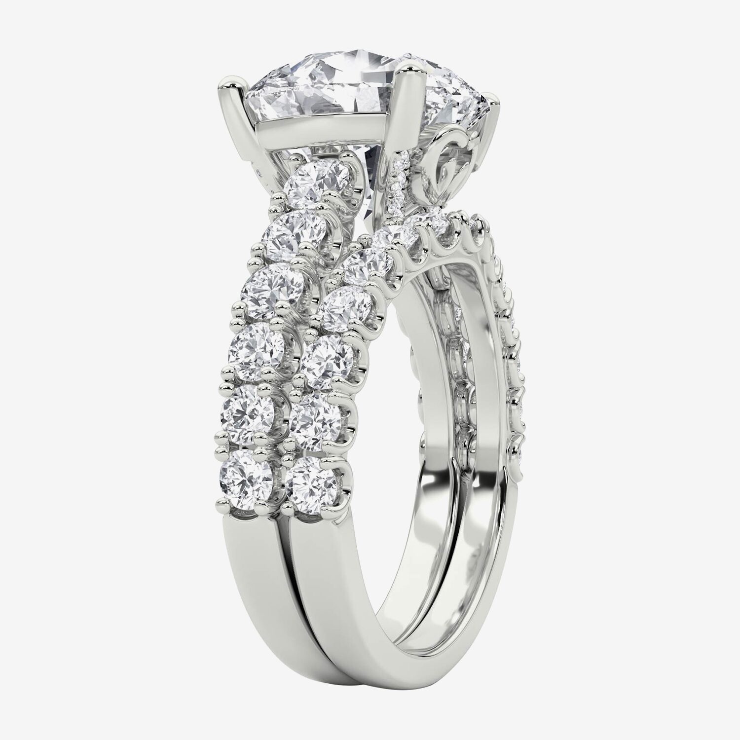 Grown Gorgeous (F / Vs2) Womens / Ct. T.W. Lab White Diamond 14K Gold Round Side Stone Bridal Set