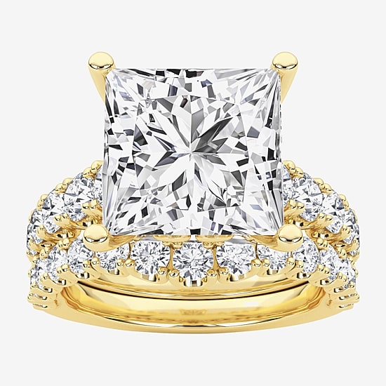 Grown Gorgeous (F / Vs2) Womens 7 1/5 Ct. T.W. Lab Grown White Diamond 14K Gold Side Stone Bridal Set