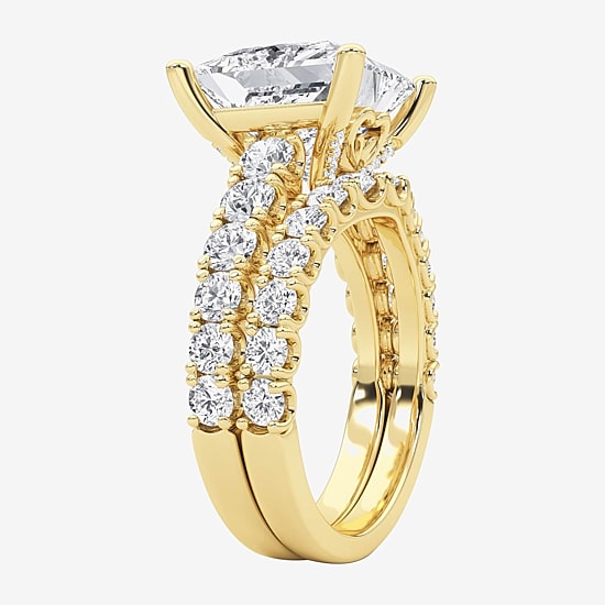 Grown Gorgeous (F / Vs2) Womens 7 1/5 Ct. T.W. Lab Grown White Diamond 14K Gold Side Stone Bridal Set