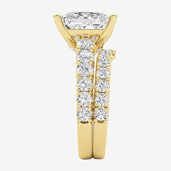 Grown Gorgeous (F / Vs2) Womens 7 1/5 Ct. T.W. Lab Grown White Diamond 14K Gold Side Stone Bridal Set