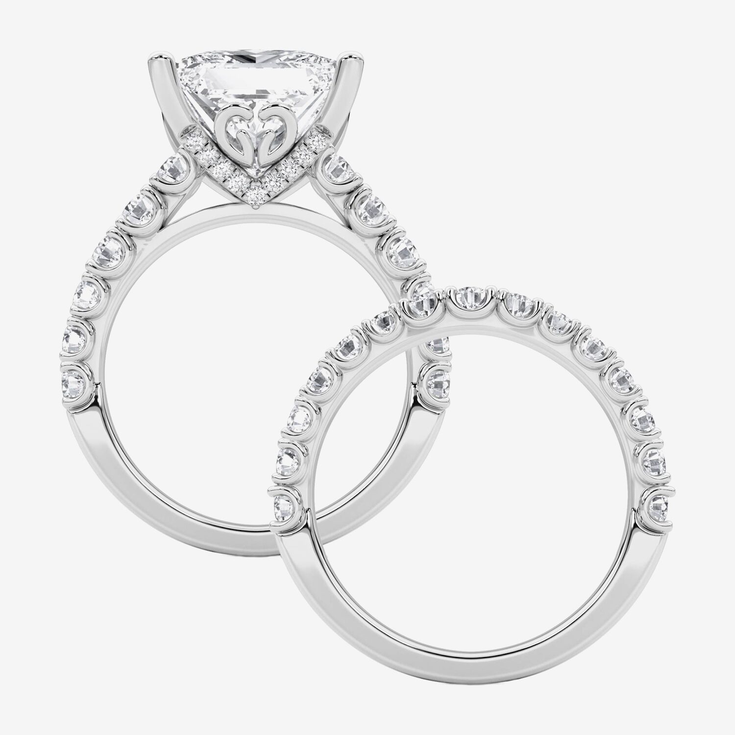 Grown Gorgeous (F / Vs2) Womens / Ct. T.W. Lab White Diamond 14K Gold Side Stone Bridal Set