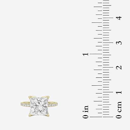 Grown Gorgeous (F / Vs2) Womens 4 CT. T.W. Lab Grown White Diamond 14K Gold Side Stone Engagement Ring
