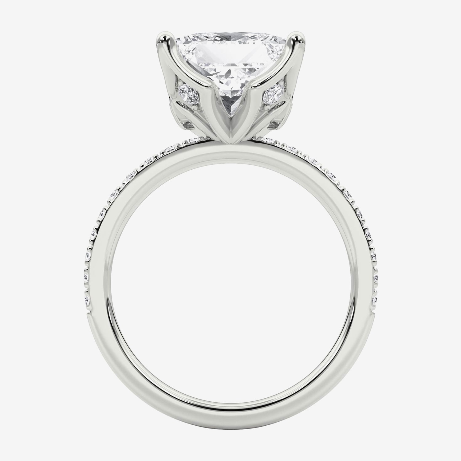 Grown Gorgeous (F / Vs2) Womens CT. T.W. Lab White Diamond 14K Gold Side Stone Engagement Ring