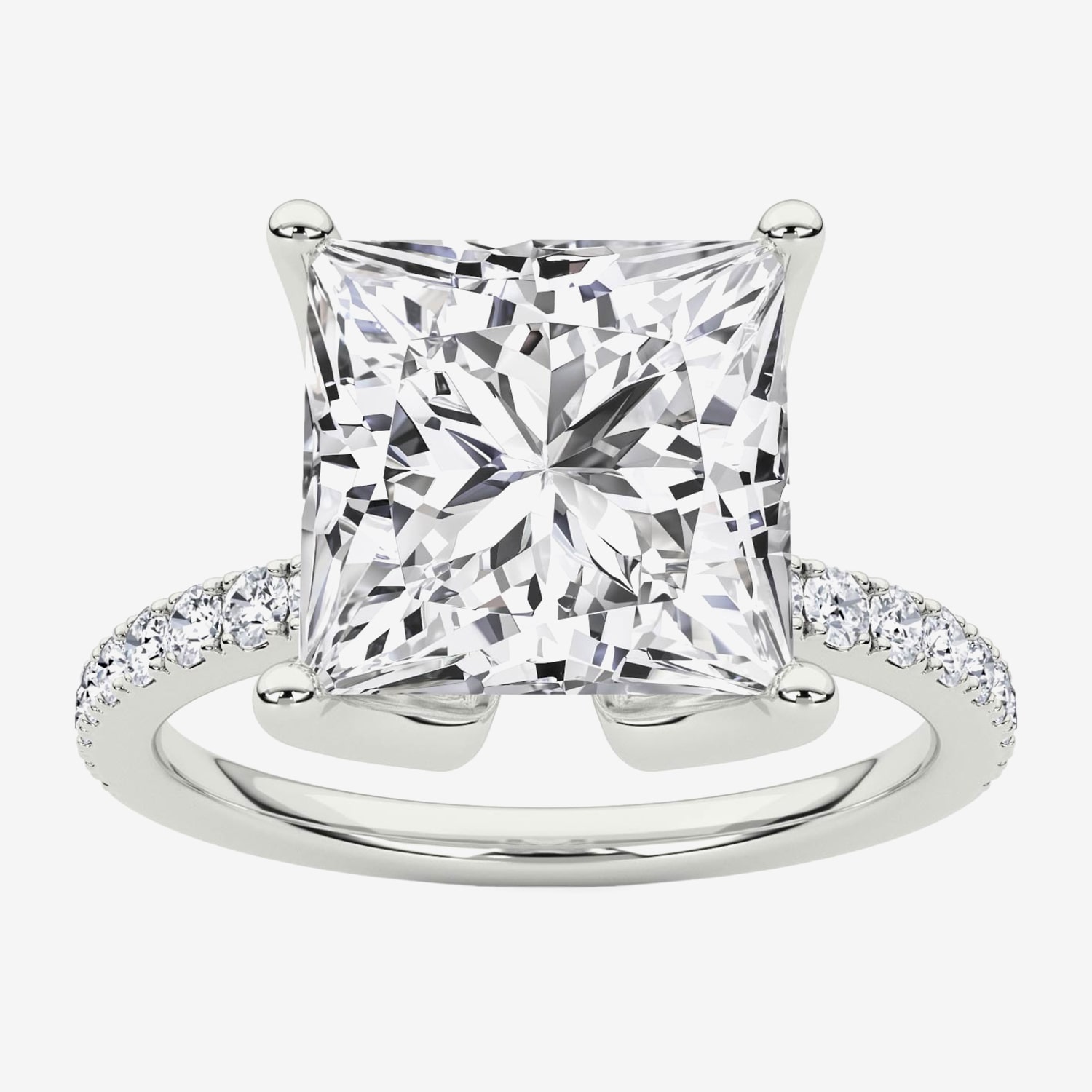 Grown Gorgeous (F / Vs2) Womens CT. T.W. Lab White Diamond 14K Gold Side Stone Engagement Ring
