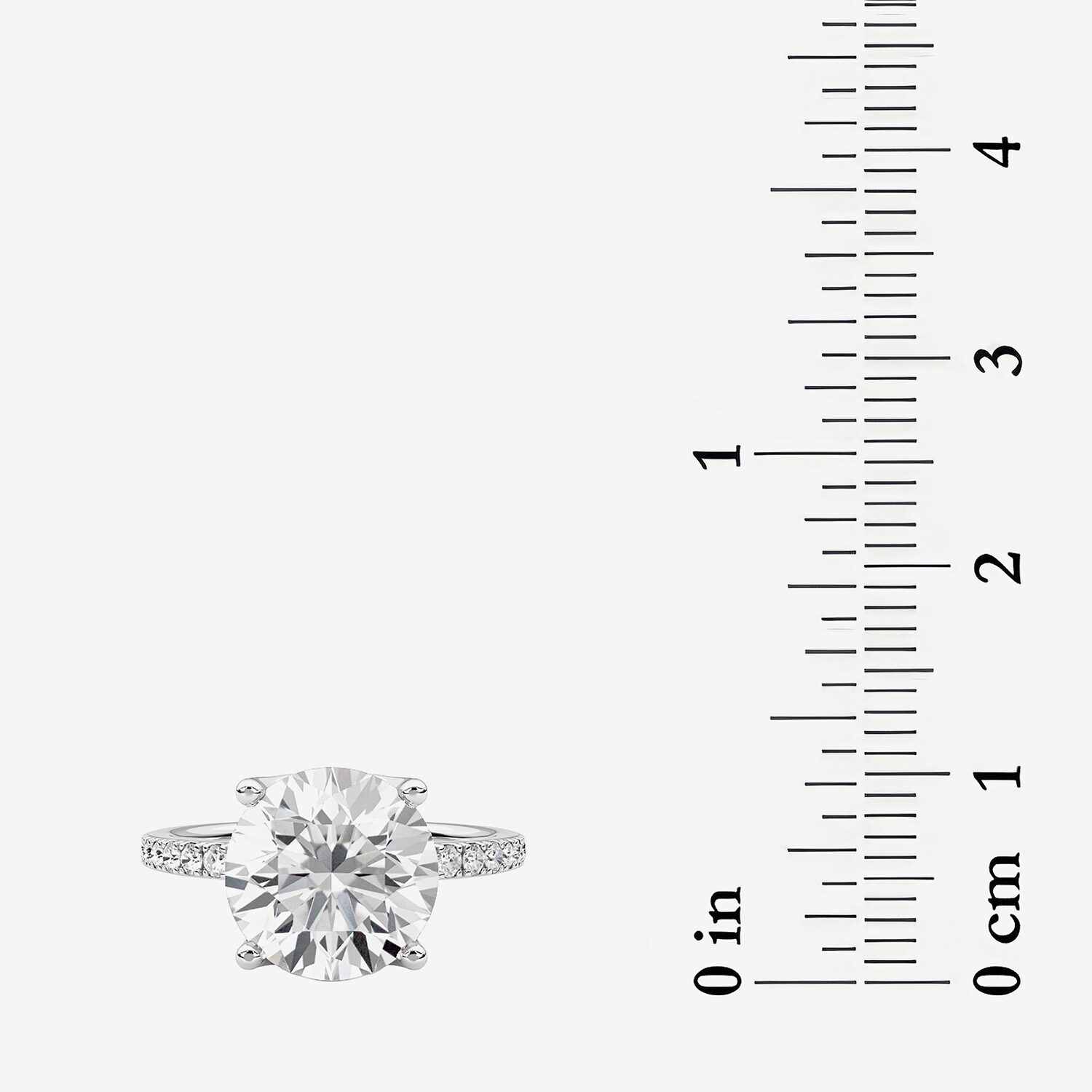 Grown Gorgeous (F / Vs2) Womens CT. T.W. Lab White Diamond 14K Gold Round Side Stone Engagement Ring
