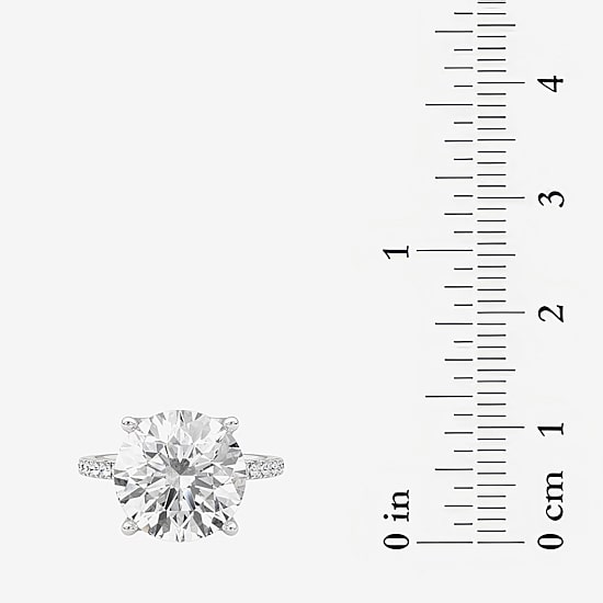 Grown Gorgeous (F / Vs2) Womens 6 CT. T.W. Lab Grown White Diamond 14K Gold Round Side Stone Engagement Ring