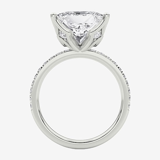 Grown Gorgeous (F / Vs2) Womens 6 CT. T.W. Lab Grown White Diamond 14K Gold Side Stone Engagement Ring