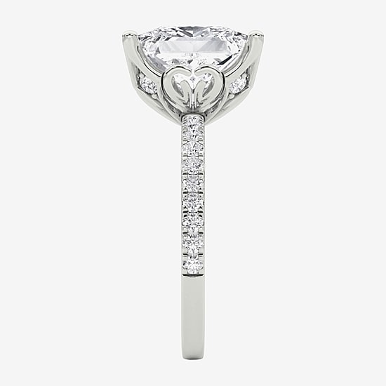 Grown Gorgeous (F / Vs2) Womens 6 CT. T.W. Lab Grown White Diamond 14K Gold Side Stone Engagement Ring