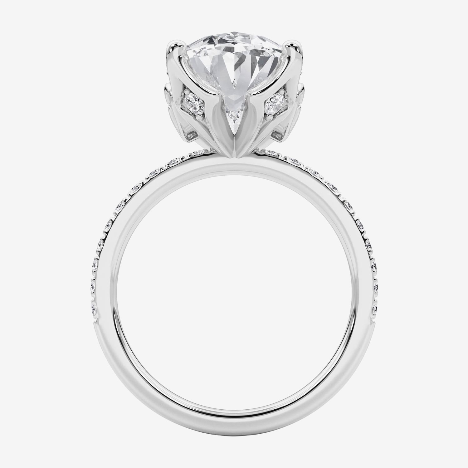 Grown Gorgeous (F / Vs2) Womens CT. T.W. Lab White Diamond 14K Gold Oval Side Stone Engagement Ring