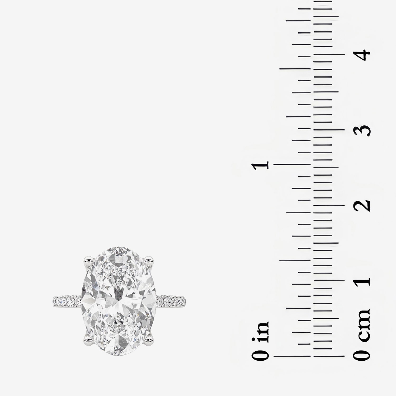 Grown Gorgeous (F / Vs2) Womens CT. T.W. Lab White Diamond 14K Gold Oval Side Stone Engagement Ring