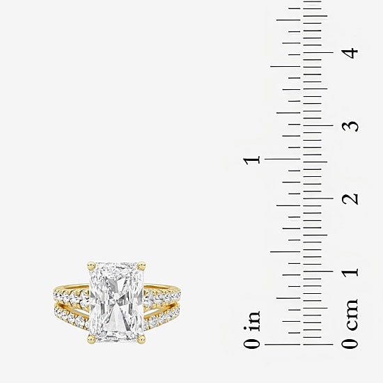 Grown Gorgeous (F / Vs2) Womens 4 5/8 Ct. T.W. Lab Grown White Diamond 14K Gold Rectangular Side Stone Bridal Set