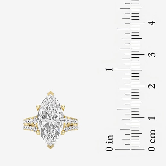 Grown Gorgeous (F / Vs2) Womens 4 5/8 Ct. T.W. Lab Grown White Diamond 14K Gold Marquise Side Stone Bridal Set