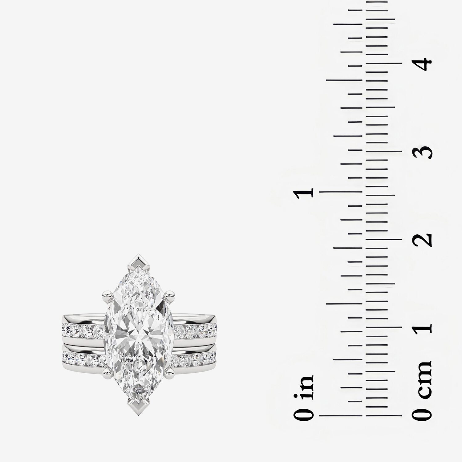Grown Gorgeous (F / Vs2) Womens 1/ Ct. T.W. Lab White Diamond 14K Gold Marquise Side Stone Bridal Set