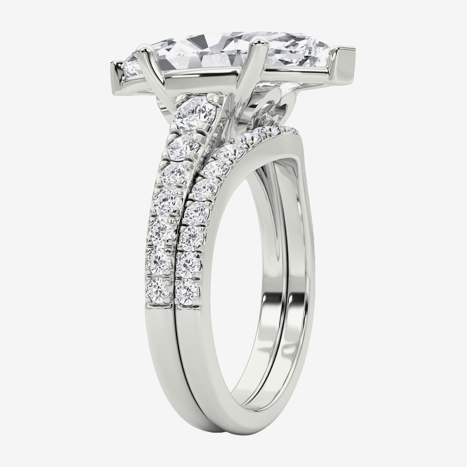 Grown Gorgeous (F / Vs2) Womens /5 Ct. T.W. Lab White Diamond 14K Gold Marquise Side Stone Bridal Set