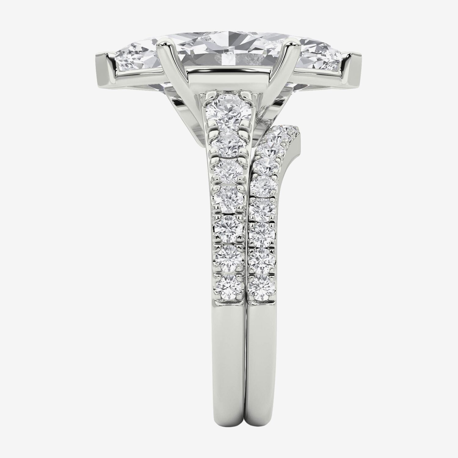 Grown Gorgeous (F / Vs2) Womens /5 Ct. T.W. Lab White Diamond 14K Gold Marquise Side Stone Bridal Set
