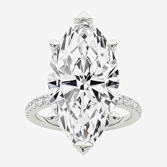 Grown Gorgeous (F / Vs2) Womens 7 Ct.T.W. Lab Grown White Diamond 14K Gold Marquise Side Stone Engagement Ring