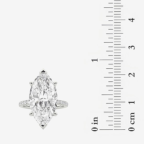 Grown Gorgeous (F / Vs2) Womens 7 Ct.T.W. Lab Grown White Diamond 14K Gold Marquise Side Stone Engagement Ring