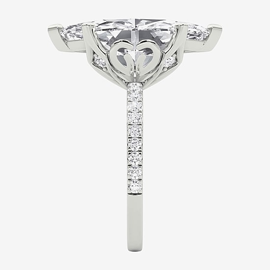 Grown Gorgeous (F / Vs2) Womens 7 Ct.T.W. Lab Grown White Diamond 14K Gold Marquise Side Stone Engagement Ring