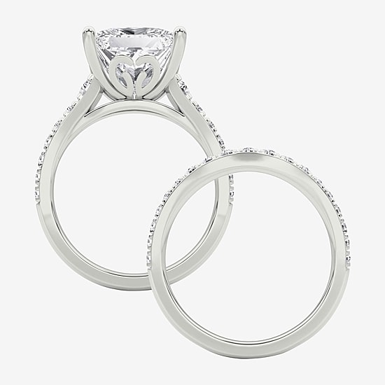 Grown Gorgeous ( F / Vs2 ) Womens 5 3/8 Ct. T.W. Lab Grown White Diamond 14K Gold Side Stone Bridal Set
