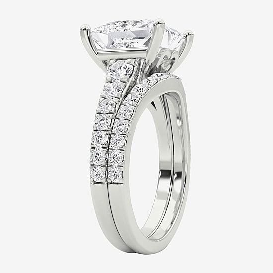 Grown Gorgeous ( F / Vs2 ) Womens 5 3/8 Ct. T.W. Lab Grown White Diamond 14K Gold Side Stone Bridal Set