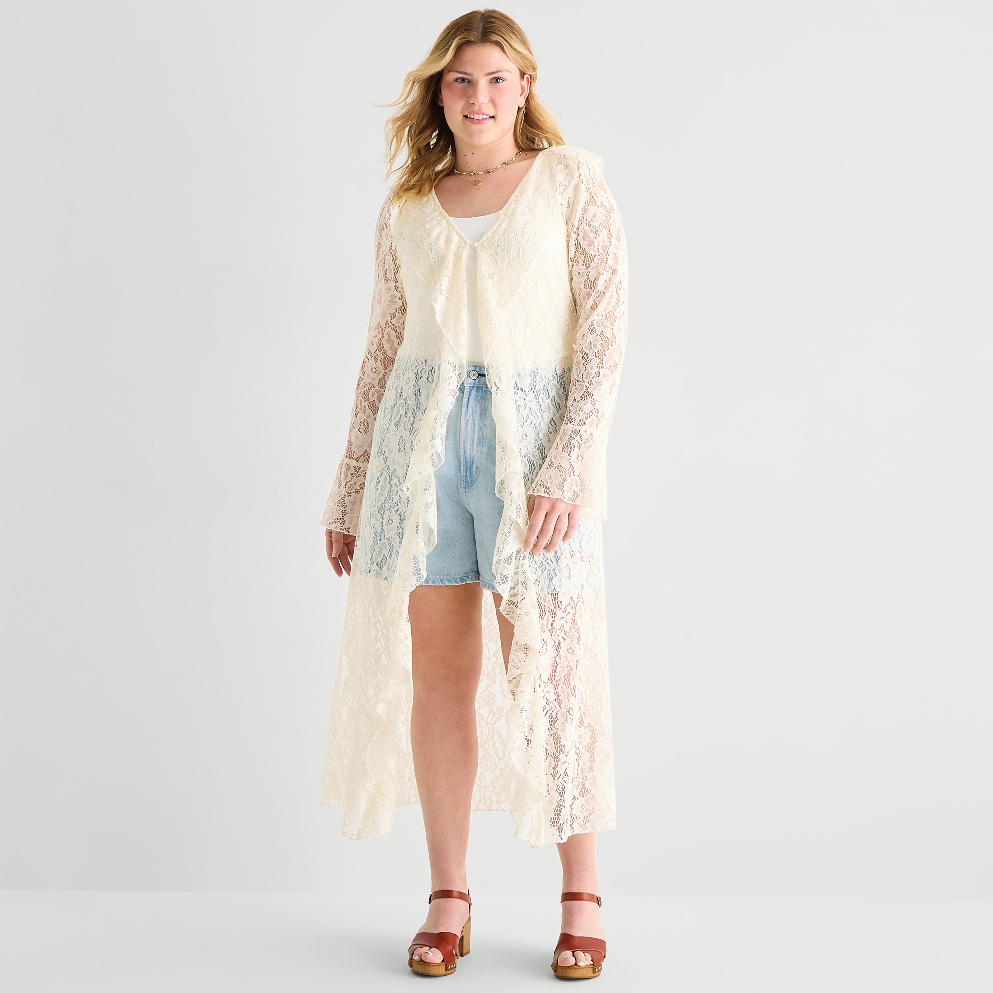 Forever 21 Womens Juniors Plus V Neck Long Sleeve Cardigan