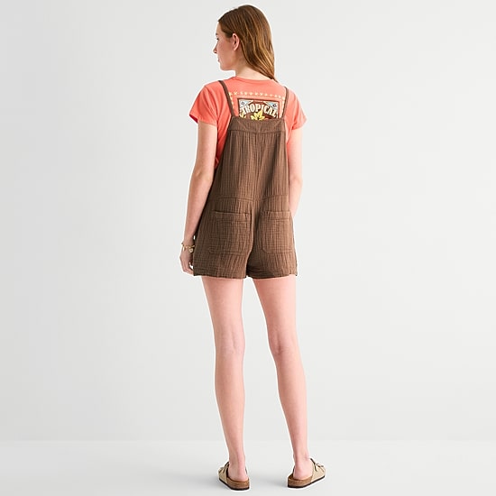 Arizona Sleeveless Womens Shortalls Juniors