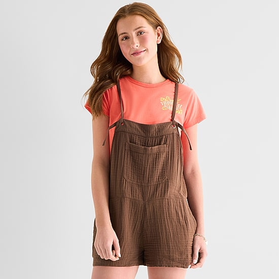 Arizona Sleeveless Womens Shortalls Juniors