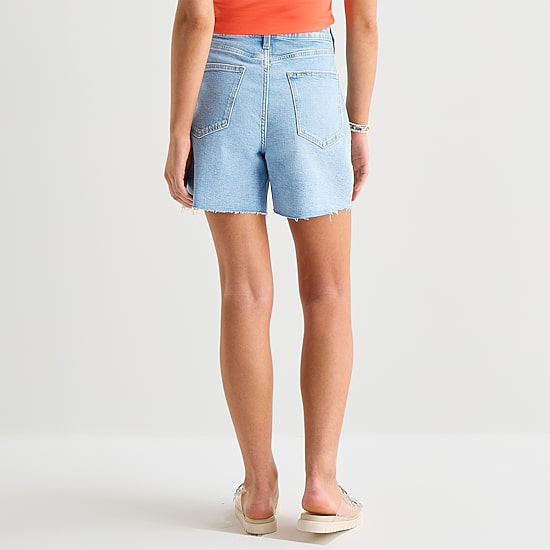 Arizona Womens 5" Mid Rise Juniors Denim Short
