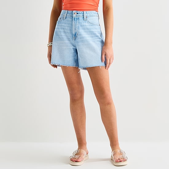 Arizona Womens 5" Mid Rise Juniors Denim Short