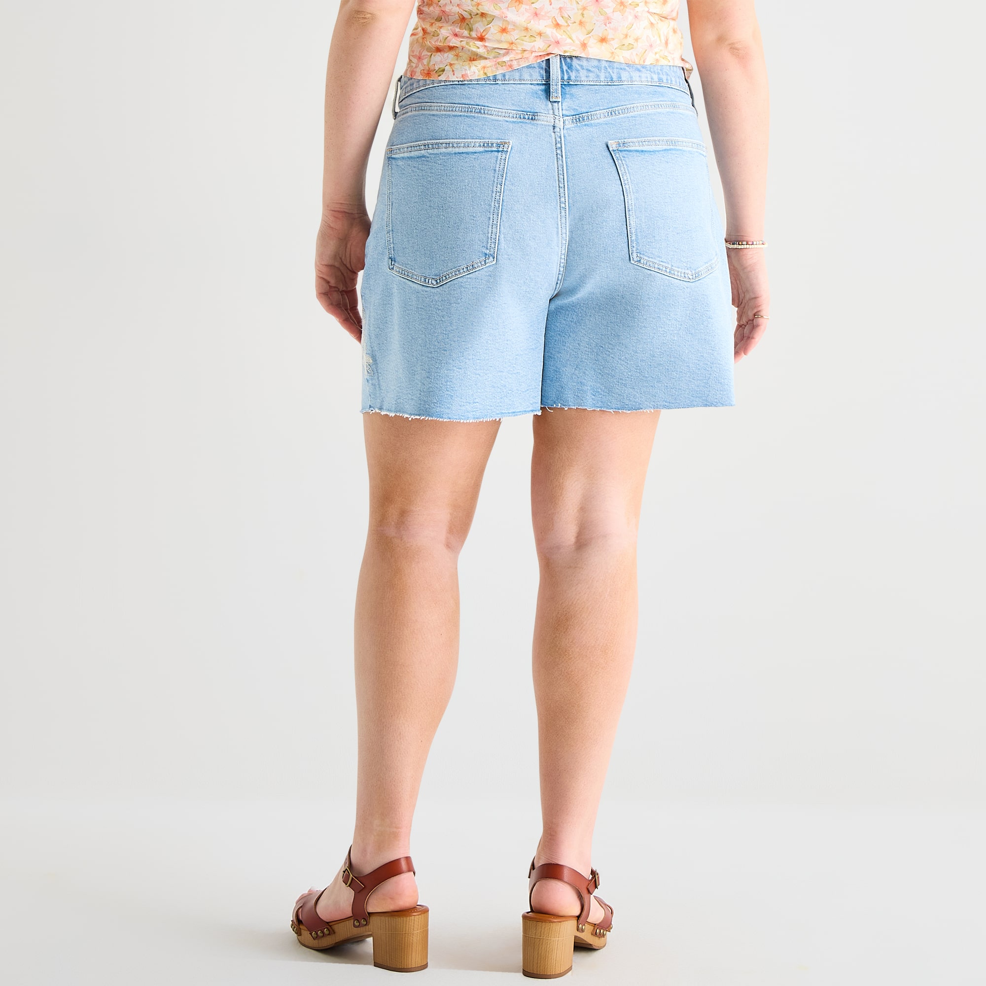 Arizona Womens 5" Mid Rise Juniors Denim Short