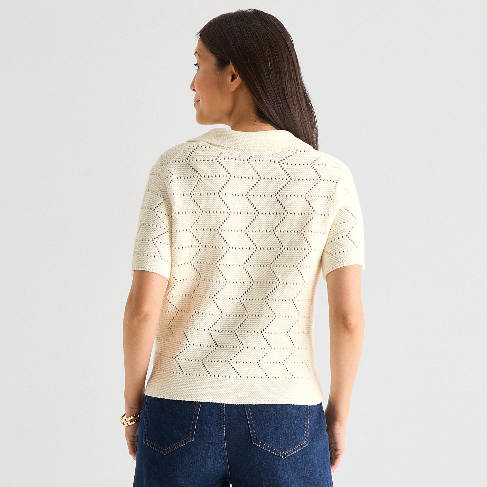 Liz Claiborne Womens Short Sleeve Polo Sweater