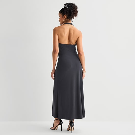 Bold Elements Womens Halter Neck Sleeveless Maxi Dress